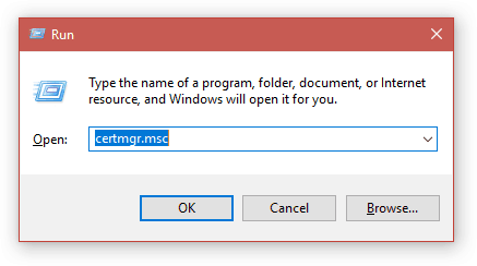 Cài đặt SSL cho Xampp trên Windows - Certificates Manager - Run