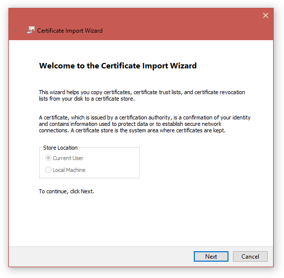 Cài đặt SSL cho Xampp trên Windows- CA Certificate Import - Welcome to the Certificate Import